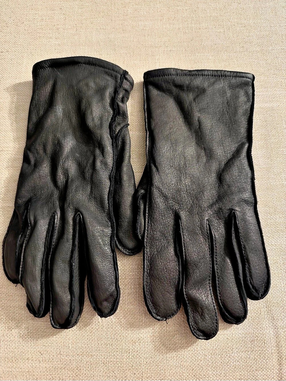 Black Leather Gloves Size Medium
